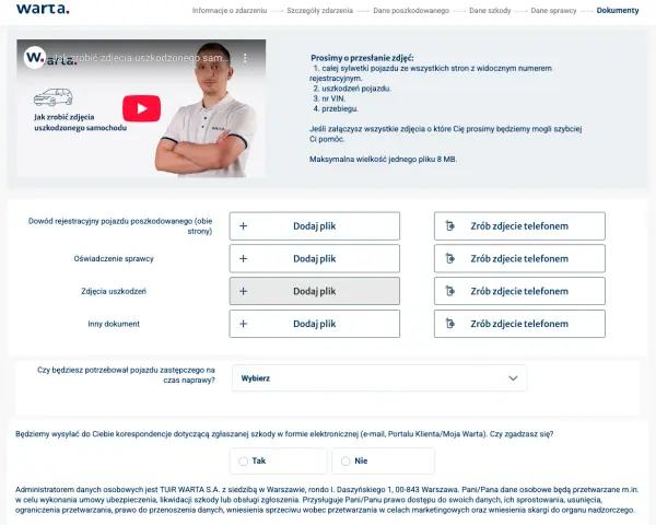 Warta jak zrobić zdjęcie: uniknij błędów przy zgłoszeniu szkody