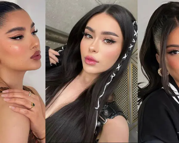Tres mujeres con peinados aesthetic: coleta alta trenzada, cabello suelto con trenzas decoradas y coleta alta con mechones sueltos.
