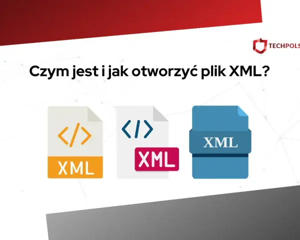 Ikony plików XML i pytanie "Czym jest i jak otworzyć plik XML?".