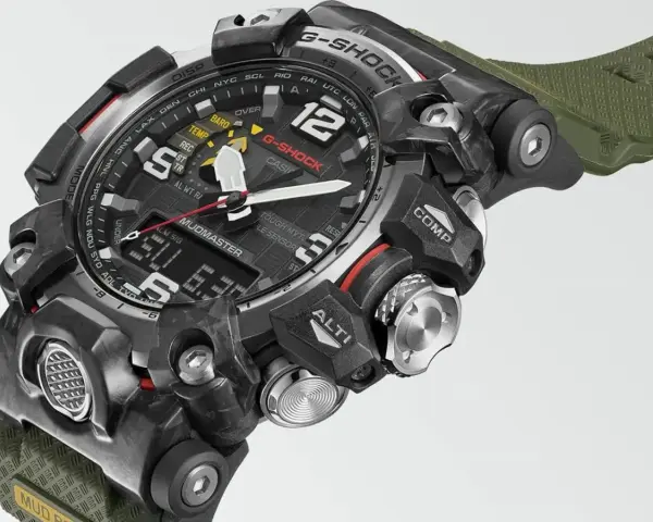 Wytrzymały zegarek G-SHOCK GWG-2000 Mudmaster z zielonym paskiem, gotowy na każde wyzwanie.