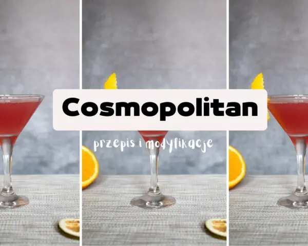 Cosmopolitan przepis na drinka z pomarańczą i skórką.