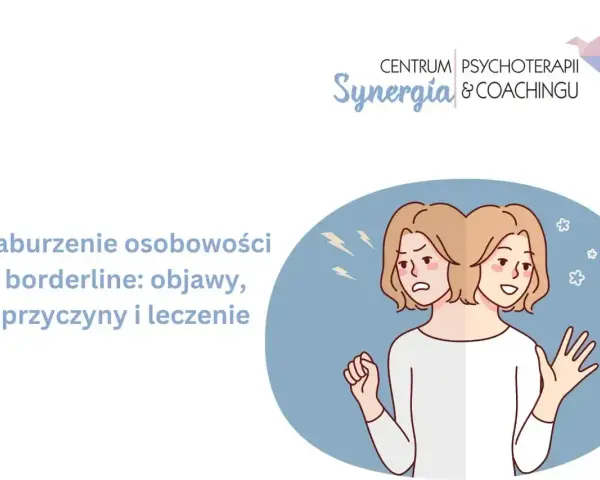 Ilustracja przedstawia osobę z dwoma twarzami, symbolizującą zmienne nastroje i emocje, typowe dla zaburzenia borderline.