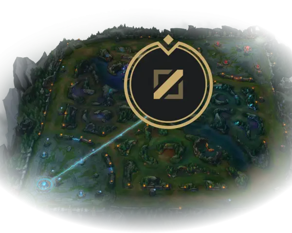 Mapa gry League of Legends z logo gry.