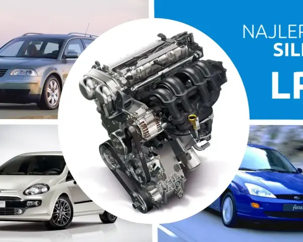 Najlepsze silniki do LPG: Volkswagen Passat, Fiat Punto, Ford Focus i szczegółowy widok jednostki napędowej.