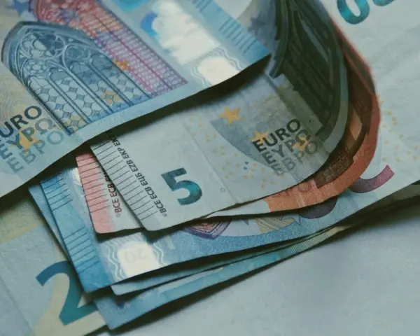 Euro banknoty, w tym 5, 20 i 50 euro, leżące na stole. Zastanawiasz się, jak rozliczyć się z ubezpieczenia w Holandii?
