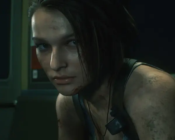 Jill Valentine z Resident Evil 3 Remake, brudna i poraniona, wygląda jak żywcem wyjęta z koszmaru. To właśnie **remaster co to** – odświeżona wersja klasyki.