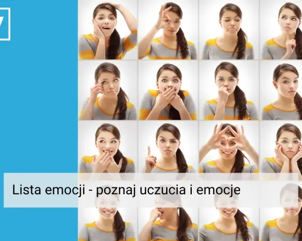 Szesnaście twarzy wyrażających różne emocje: radość, smutek, zdziwienie, złość. Poznaj bogactwo ludzkich emocji.