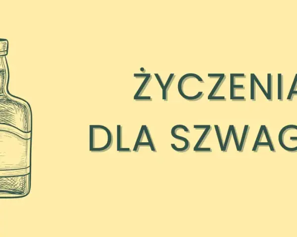 Szkic butelki i napis "Życzenia dla szwagra". Idealny na urodziny!