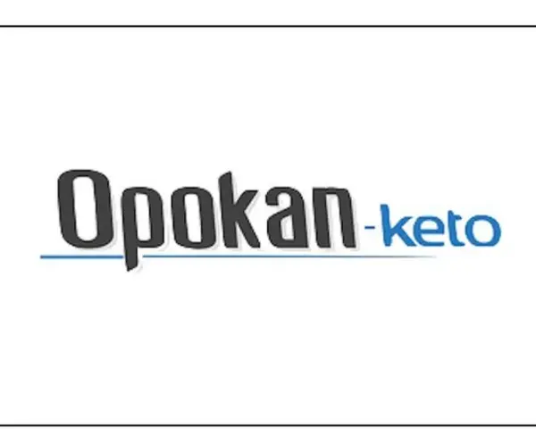 Logo z napisem "Opokan-keto". Nazwa sugeruje produkt wspierający dietę ketogeniczną.