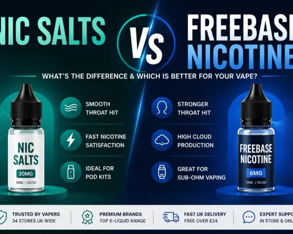 Comparativa de nicotina: sales vs. freebase. Ideal para comprar nicotina y elegir tu vapeo.
