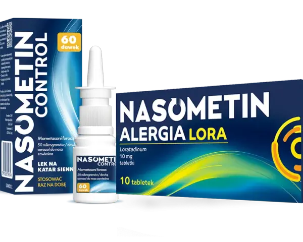 Szukasz dobrego leku na alergię? Na forum polecają Nasometin Control i Nasometin Alergia Lora - aerozol do nosa i tabletki.