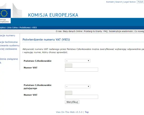 Formularz do weryfikacji numeru VAT firmy. Wybierz państwo i wpisz numer VAT, aby sprawdzić jego ważność.