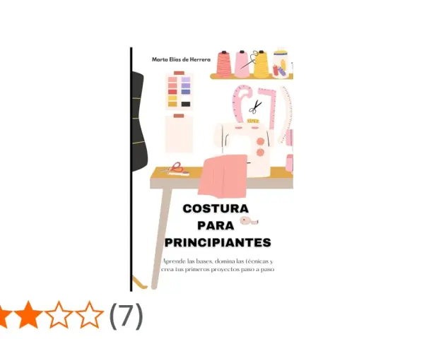 Máquina de coser, hilos, tijeras y patrones para aprender a coser con aguja. Ideal para principiantes.