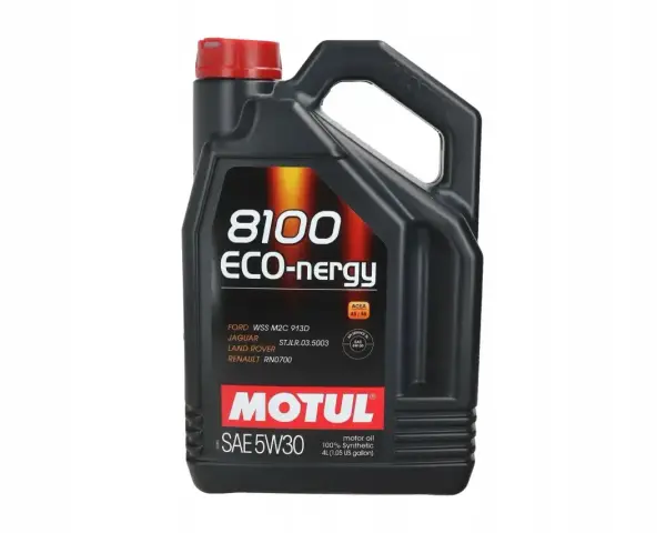 Olej Motul 8100 ECO-nergy SAE 5W30, spełniający normę ACEA A5/B5, idealny do nowoczesnych silników.