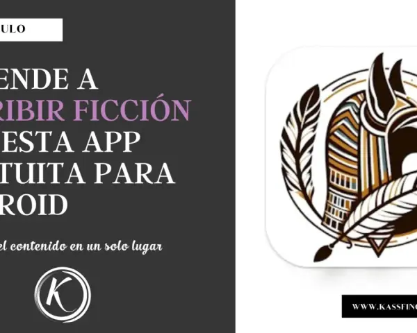 Aprende a escribir ficción con esta app gratuita para Android. El logo de la app muestra un diseño inspirado en el antiguo Egipto con plumas.