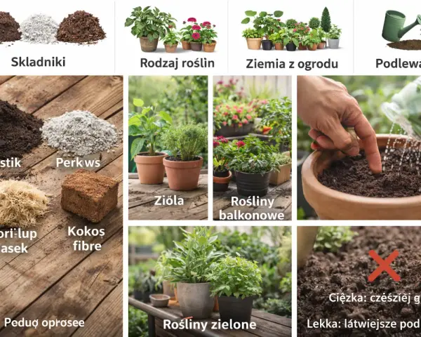Różne rodzaje ziemi do kwiatów doniczkowych: składniki, rodzaje roślin, ziemia z ogrodu, podlewanie, zioła, rośliny balkonowe, zielone.
