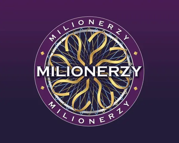 Logo "Milionerzy" z złotymi, stylizowanymi znakami zapytania. Kiedy leci ten program, emocje rosną!