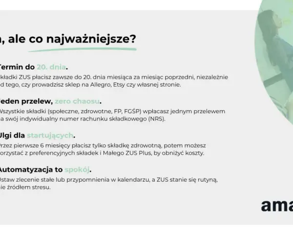 Termin do 20. dnia miesiąca na składki ZUS. Płacisz zawsze do 20. dnia, niezależnie od tego, czy prowadzisz sklep.