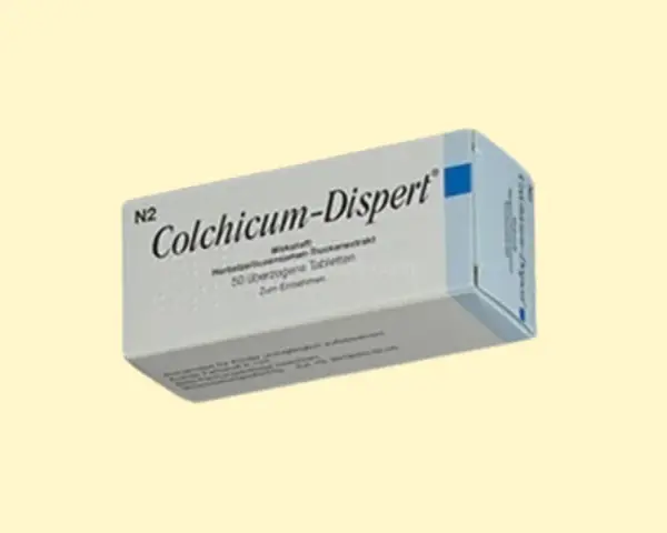 Opakowanie leku Colchicum-Dispert, zawierające 50 tabletek.