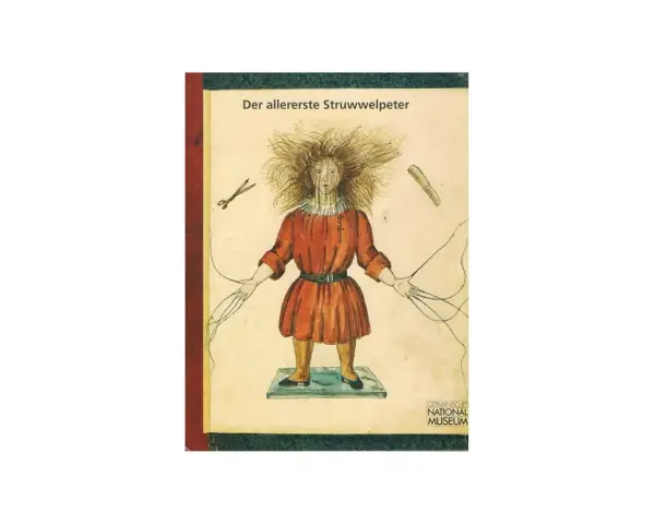 Struwwelpeter mit Schere und Kamm, Illustration aus "Der allererste Struwwelpeter".
