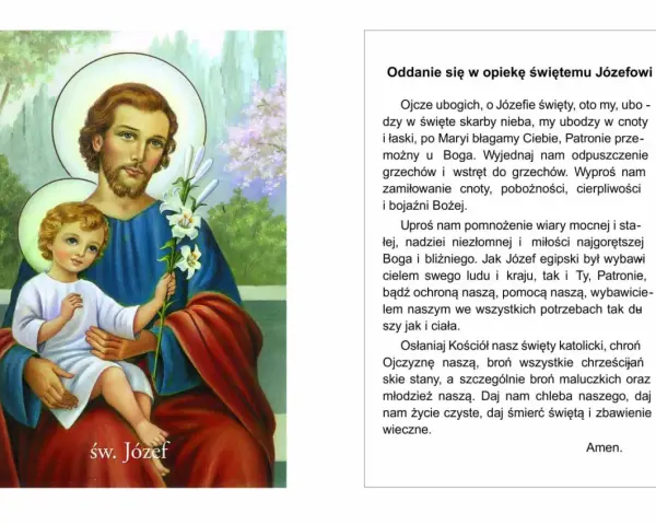 Św. Józef z Dzieciątkiem Jezus, modlitwa do św. Józefa za rodzinę.