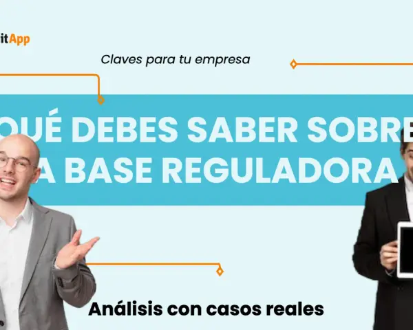 Hombres explican qué es la base reguladora de nómina. TramitApp ofrece claves para tu empresa y análisis con casos reales.