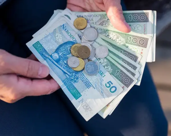 Dłonie trzymają polskie banknoty i monety. Ile razy można dać darowiznę dziecku? Zależy od kwoty i potrzeb.