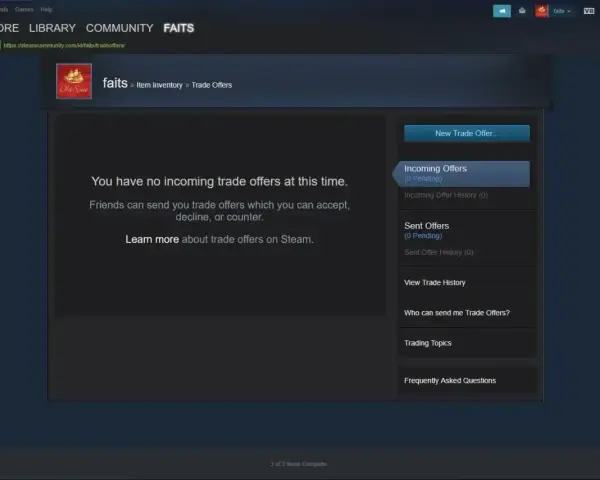Gdzie jest trade link Steam? Na tym zrzucie ekranu widać okno "Trade Offers" na Steam, gdzie można zarządzać ofertami wymiany.