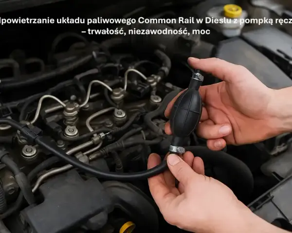 Ręczne cofanie powietrza do filtra diesel za pomocą pompki. Proces odpowietrzania układu paliwowego Common Rail.