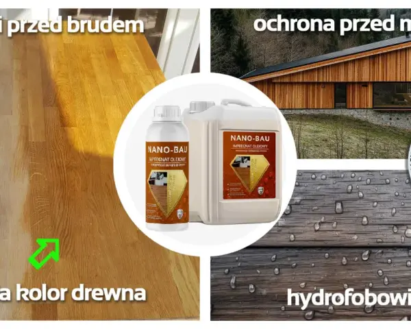 Bielenie drewna i jego ochrona przed brudem i mchami. Impregnat Nano-Bau ożywia kolor drewna i nadaje mu właściwości hydrofobowe.
