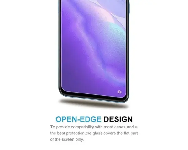 Szkło hartowane Oppo Reno 5 Lite z otwartą krawędzią, idealnie dopasowane do ekranu.