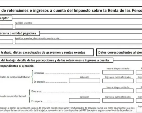 Certificado de retenciones e ingresos a cuenta del IRPF. Detalla rendimientos del trabajo y datos para la renta 2026.