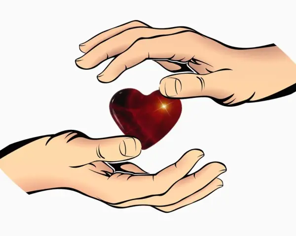 Zwei Hände reichen sich ein Herz. Ein Symbol der Liebe, wie in Psalm 139,5 beschrieben: "Du umschließt mich von allen Seiten.