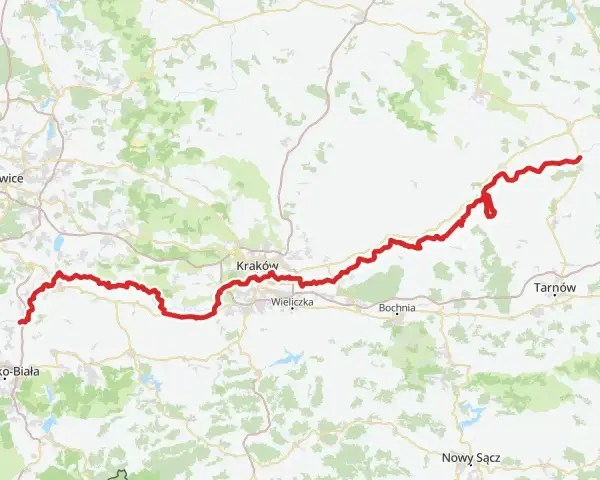 Trasa rowerowa Velo Raba biegnie malowniczymi terenami Małopolski, od okolic Bielska-Białej, przez Kraków, aż po Tarnów.