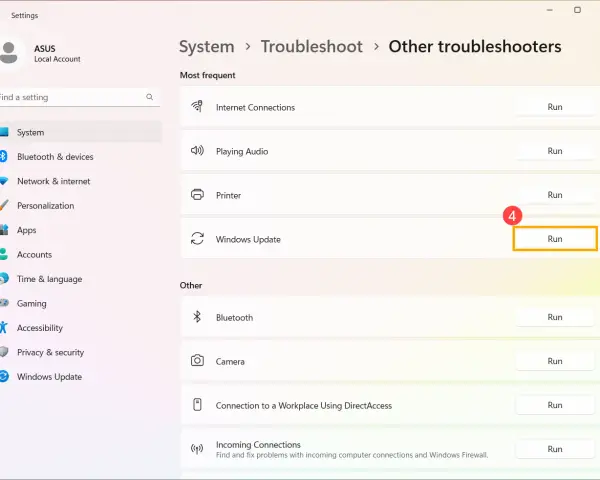 Uruchom narzędzie do rozwiązywania problemów z Windows Update, aby naprawić błędy aktualizacji.