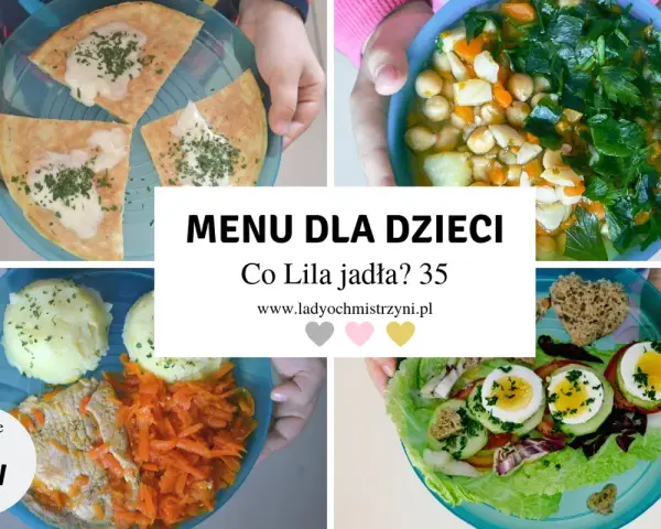 Pomysły na śniadanie dla rocznego dziecka: omlet, warzywa z ciecierzycą, mięso z ziemniakami i surówką, sałatka z jajkiem.