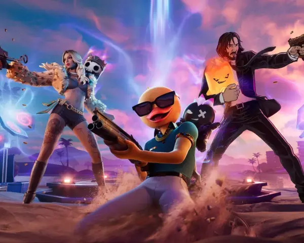 Personajes de Fortnite listos para la acción en la **fortnite nueva temporada**. ¡Una batalla épica se avecina!