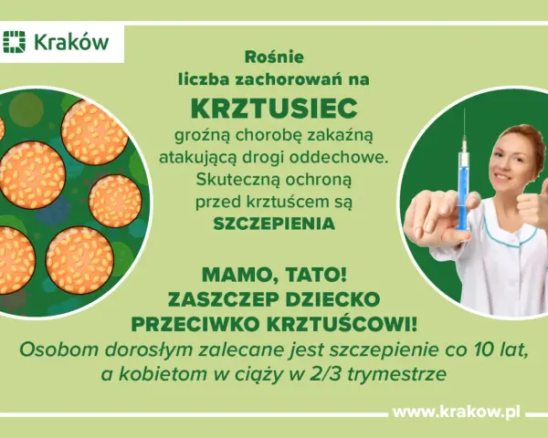 Rośnie liczba zachorowań na krztusiec. Skuteczną ochroną są szczepienia. Mamo, tato, zaszczep dziecko przeciwko krztuścowi!