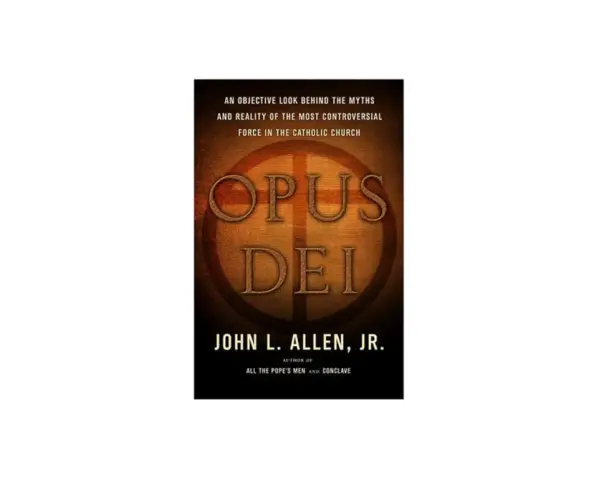 Book cover for "Opus Dei" by John L. Allen, Jr., featuring the Opus Dei symbol and text.