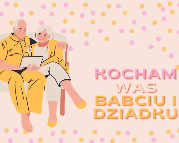 Urocza para seniorów ogląda coś na tablecie. Idealny obrazek na Dzień Babci i Dziadka, kiedy wypada ten wyjątkowy dzień. Kocham Was Babciu i Dziadku!
