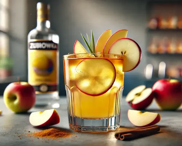 Szarlotka drink przepis: orzeźwiający koktajl z jabłek, cynamonu i Żubrówki. Idealny na jesienne wieczory.