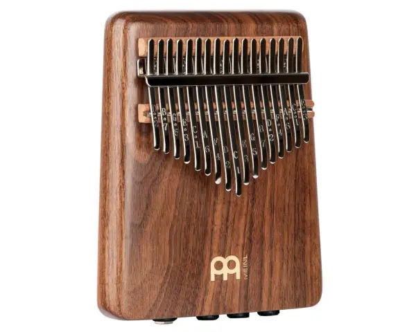 Drewniana kalimba z metalowymi klawiszami, idealna jako pierwsza kalimba dla początkujących.