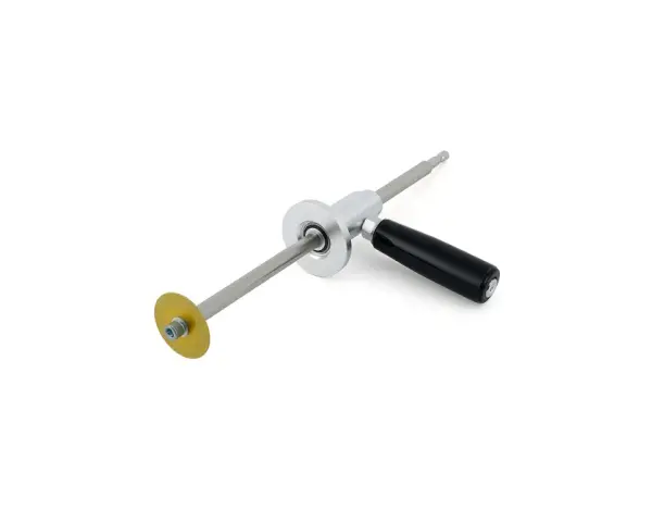 A tool designed for how to cut PVC pipe, featuring a rotating cutting wheel and a black handle for easy operation.