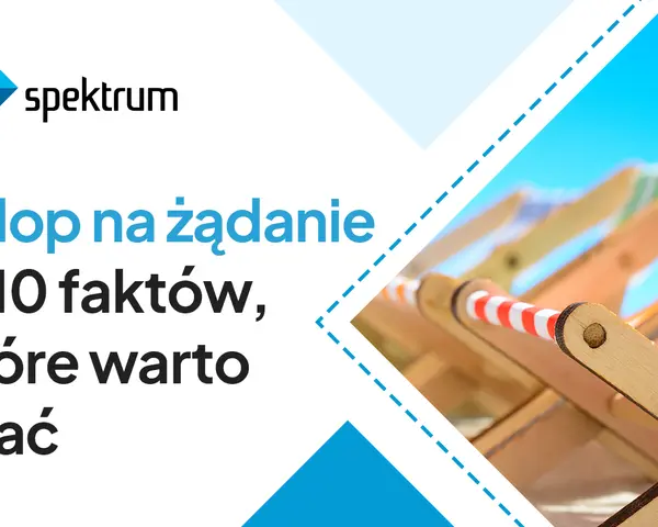 Czy urlop na żądanie jest płatny? 10 faktów, które warto znać, by w pełni cieszyć się wakacjami. Logo "spektrum".