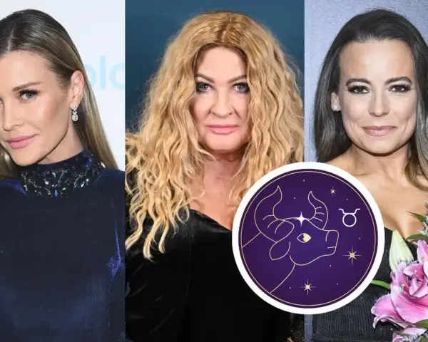 Trzy kobiety i symbol Byka, znaku zodiaku dla osób urodzonych 25 kwietnia.