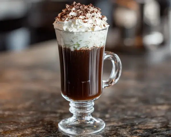 En lyxig kaffedrink med vispgrädde och chokladspån. Ett perfekt recept för Kaffe Karlsson.
