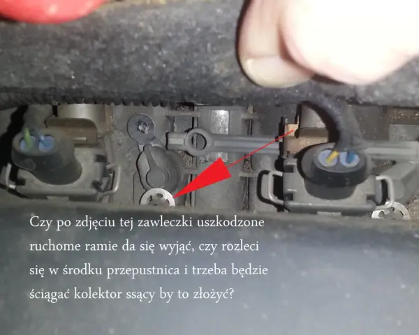Opel DTC P1113: uszkodzone ramię przepustnicy? Czy po zdjęciu zawleczki da się je wyjąć, czy rozleci się w środku?