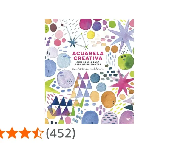 Libro "Acuarela Creativa" con vibrantes formas y colores, ideal para aprender la técnica acuarela.
