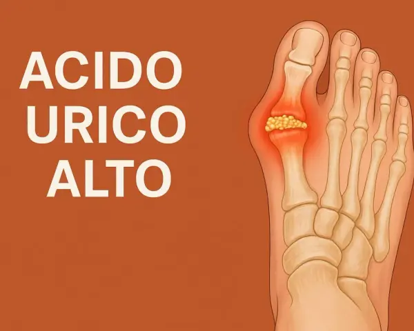 Dito, cristalli di acido urico si accumulano nell'articolazione dell'alluce, causando infiammazione e dolore.