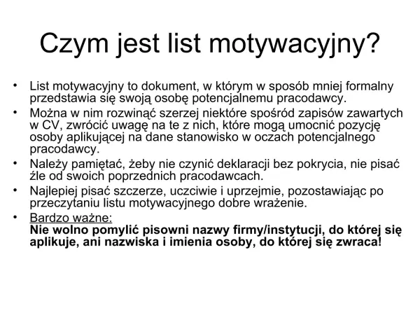 Czym jest list motywacyjny? To dokument, który mniej formalnie przedstawia Cię pracodawcy, rozwijając CV i podkreślając Twoje atuty.